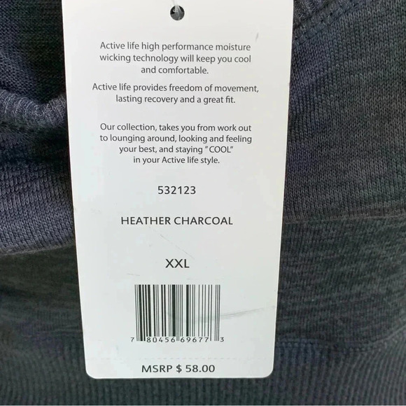 Active Life Athleisure Sweater Plus Size XXL Heather Charcoal Gray NWT 2X Zip - Picture 6 of 8